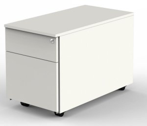weißer Hängeregister-Rollcontainer mit abschließbarem Hängeregisterauszug