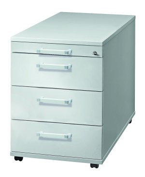 abschließbarer Schubladen-Untertischcontainer grau