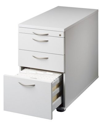 robuster Hängeregister-Untertischcontainer melaminbeschichtet grau