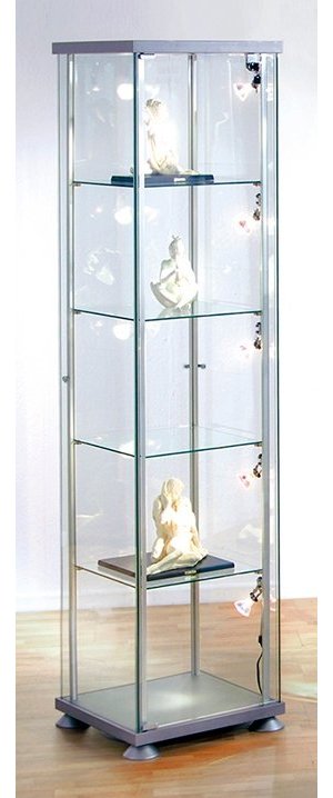 abschließbare Quadratvitrine Höhe = 180 cm