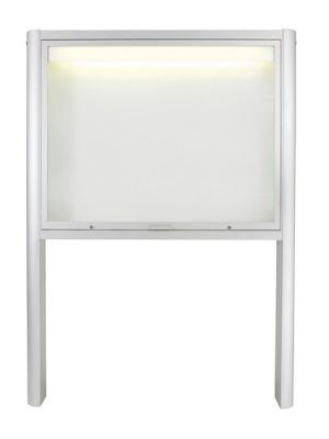 witterungsbeständige Schaukasten-Stellwand zur stabilen Bodenmontage