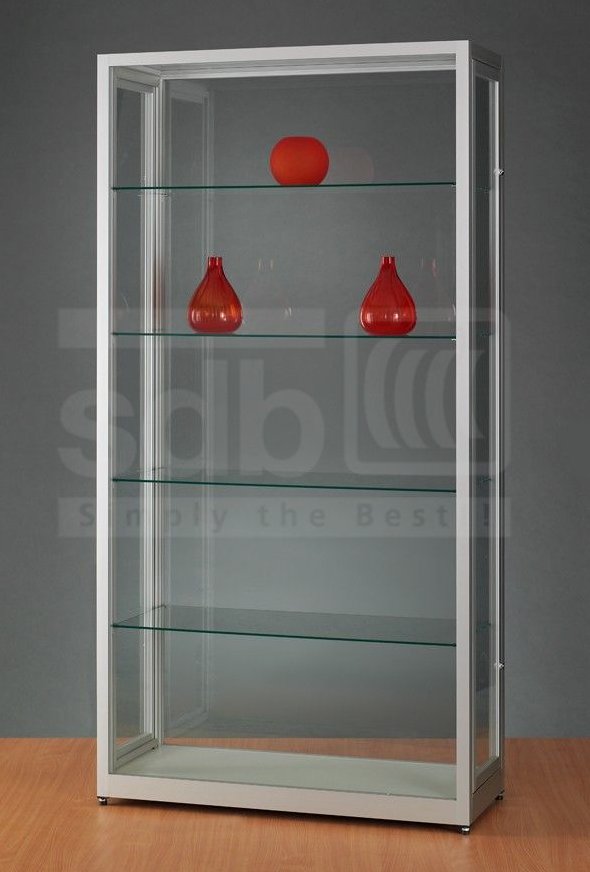 staubdichte Schrankvitrine (Breite x Tiefe x Höhe = 100 x 40 x 197 cm) seitlich abschließbare Drehtüren