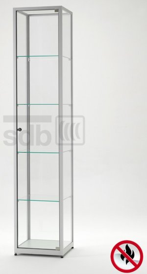 schwer entflammbare Standvitrine 40 x 40 x 198 cm schwer entflammbare Standvitrine 40 x 40 x 198 cm