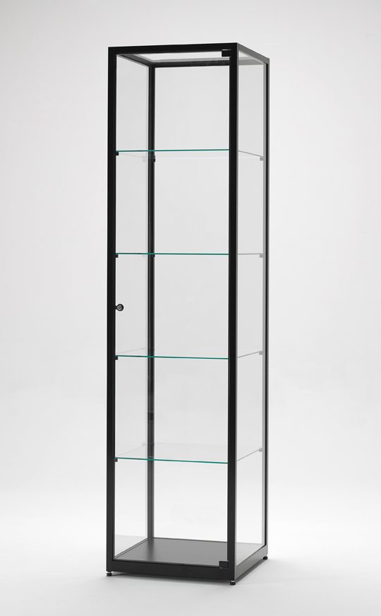 Säulenvitrine 50x50x198 cm Aluminiumgestell schwarz