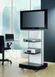 Büro-TV-Standfuß mit Fachboden und Laufrollen