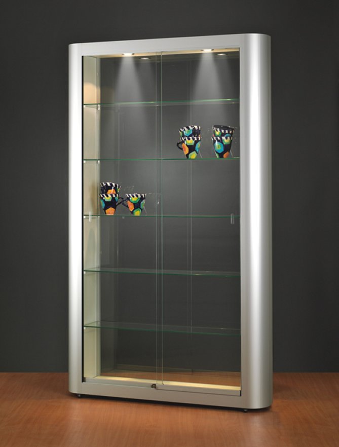 Kleinteile-Schrankvitrine Schranktiefe = 25 cm LED-Deckenbeleuchtung