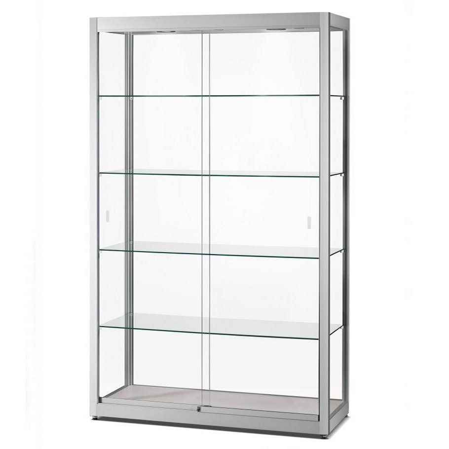 robuste Schrankvitrine Breite = 120 cm LED-Deckenbeleuchtung abschlie&szlig;bar