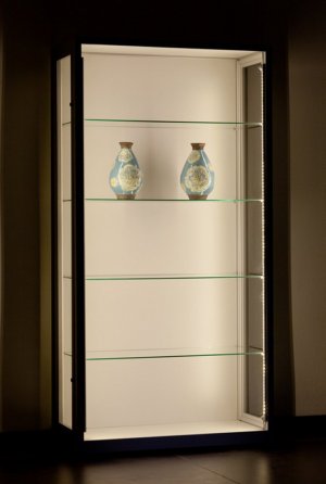 Vitrine mit LED-Fachbodenbeleuchtung