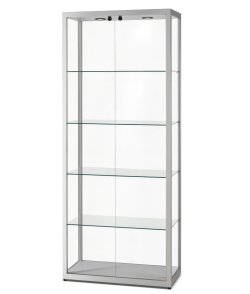 hochwertige Standvitrine abschließbaren doppelflügligen Drehtüren Frontseite