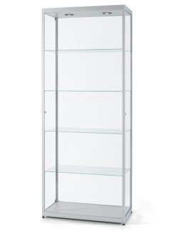 robuste Standvitrine 80 x 40 x 200 cm 2 abschließbare Drehtüren seitlich links u. rechts