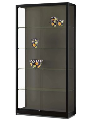 schwarze Standvitrine Höhe = 197 cm