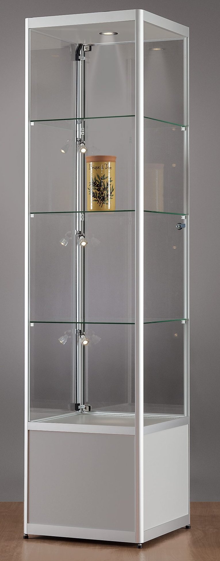 Vitrine mit Stauraum und LED-Beleuchtung