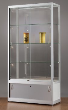 Vitrinenschrank mit rundum Verglasung und Unterschrank
