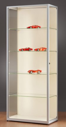 bruchfeste Glasvitrine mit intergierter LED-Beleuchtung