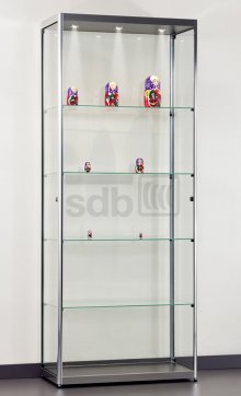 schöne Schrankvitrine Vitrinengestell verchromt