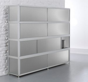 Moderner Metall-Büroschrank abschließbare Schiebetüren