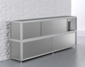 modernes Metall-Büro-Sideboard  mit  Schiebetüren