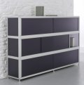 Alu-Schwarzglas-Sideboard