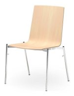 stapelbarer Seminarstuhl mit komfortabler Holzsitzschale Holzsitzschale mit Sitz- Rückenpolster