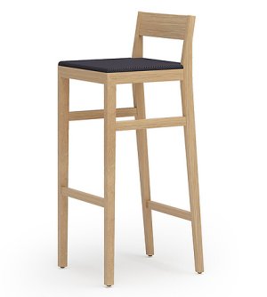 strapazierfähiger Massivholz-Barhocker bequem Polstersitz Objketbereich / Gastronomiebetrieben