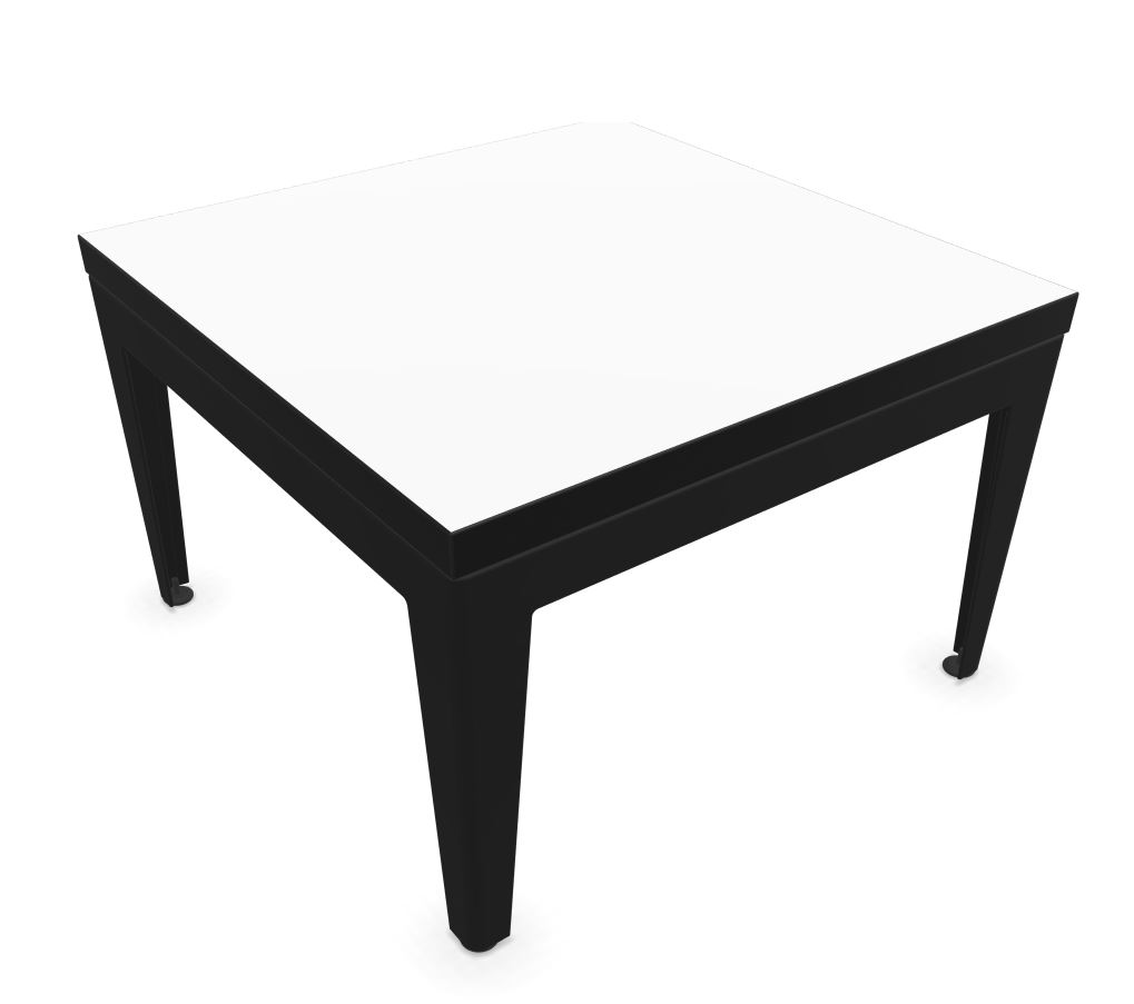 Wartezimmer-Beistelltisch mit weiße Tischplatte schwarzes Gestell