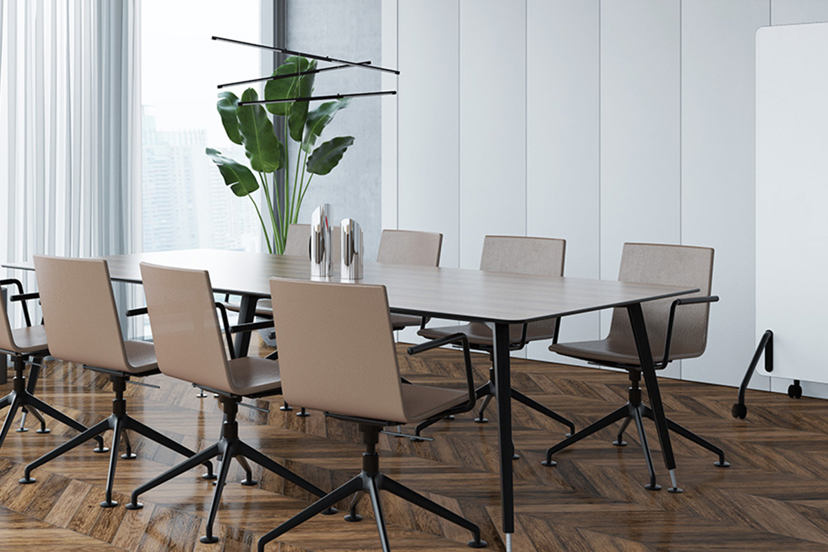 Moderner Besprechungstisch 10 Sitzplätze Tischlänge maßgefertigt