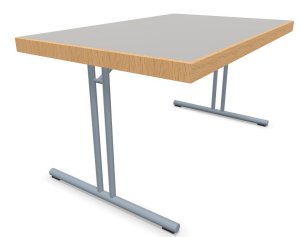 hochwertiger Seminartisch mit massive Holzplatte einklappbares Stahlrohrgestell