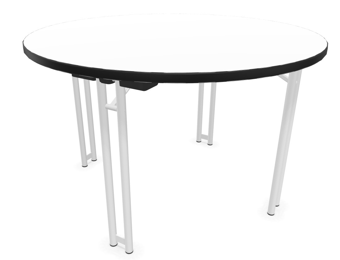 massiver Veranstaltungtisch / Banketttisch mit runder Tischplatte platzsparende Lagerung