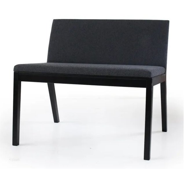 Bequeme langlebige Massivholz-Sitzbank schwarz