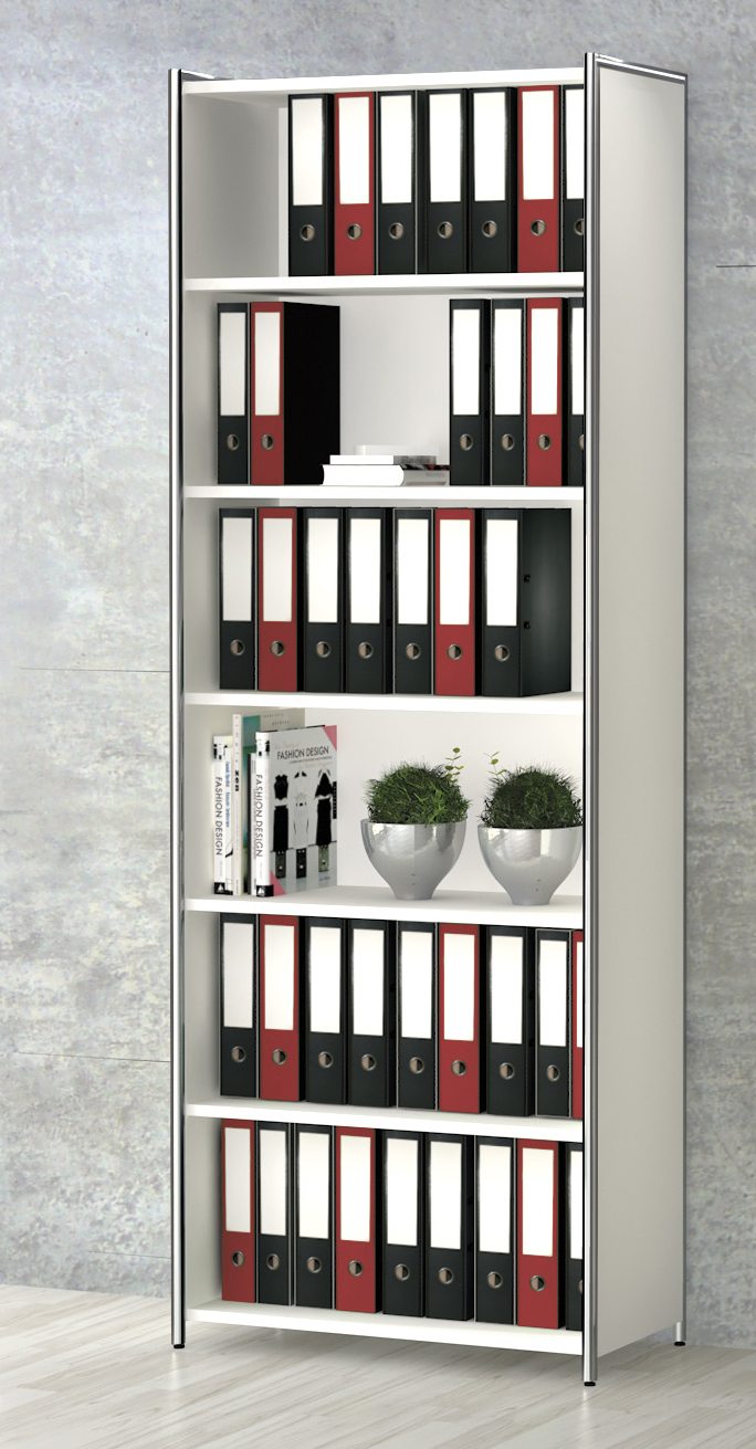 offener Büro-Aktenschrank mit 6 Regalfächer in Aktenordnerhöhe