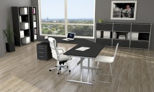 moderne Büroausstattung in Hochglanz weiß