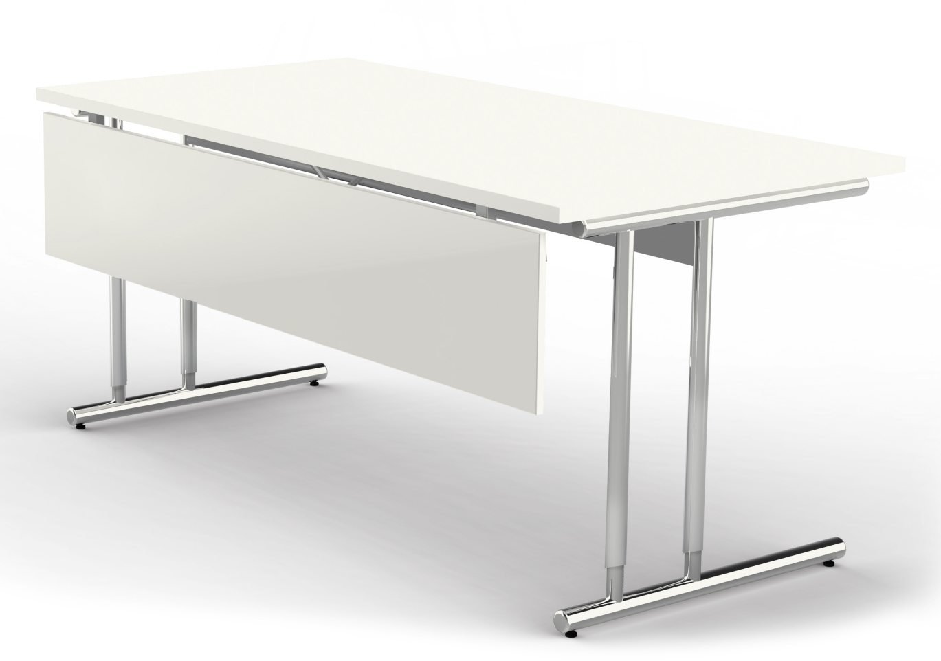 höhenverstellbarer Schreibtisch mit Knieraumblende