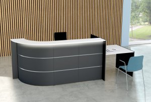 preiswerte Beratungs- u. Empfangstheke mit Besprechungs-Ansatztisch