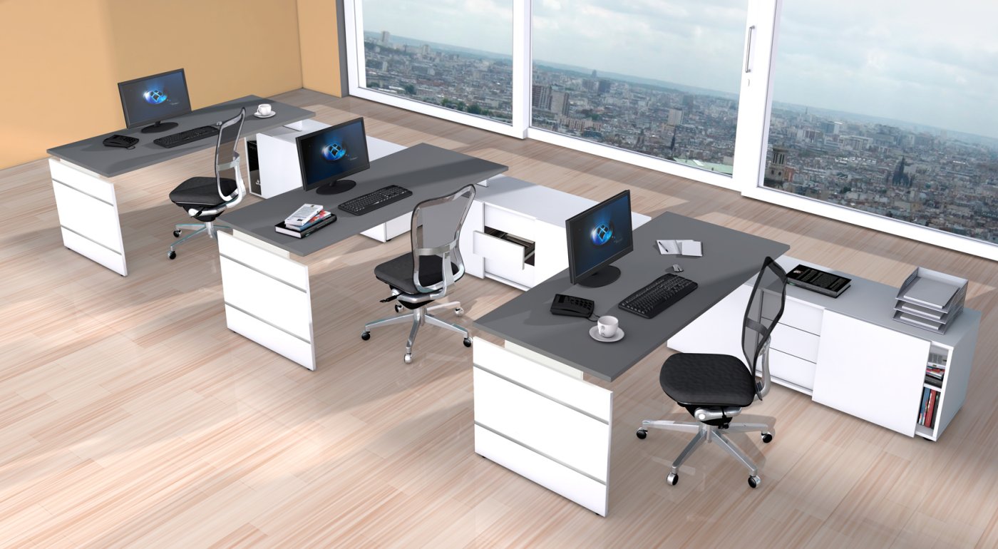 platzsparender-B&uuml;ro-Komplettarbeitsplatz