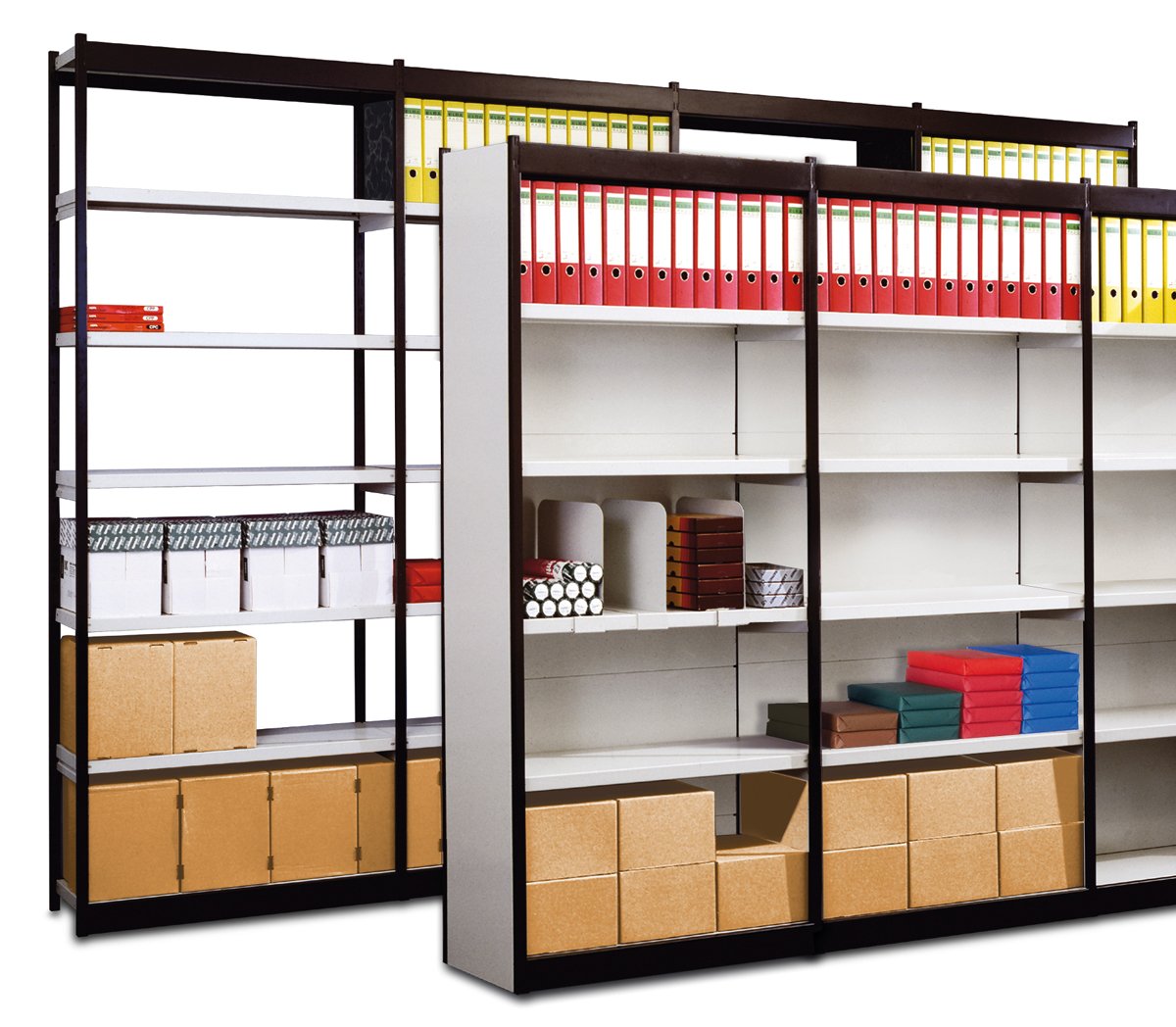 erweiterbares-B&uuml;ro-Stahlregal