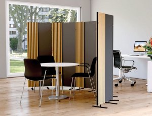 variable Büro-Trennwand anthrazit geräuschabsorbierend