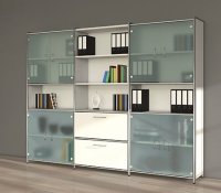 moderne Büroschrankwand mit 5 Ordnerhöhen Höhe = 185 cm