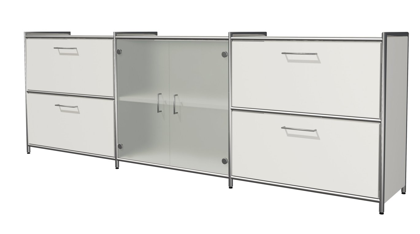 Bürosideboard satinierten Glastüren Aufbauservice