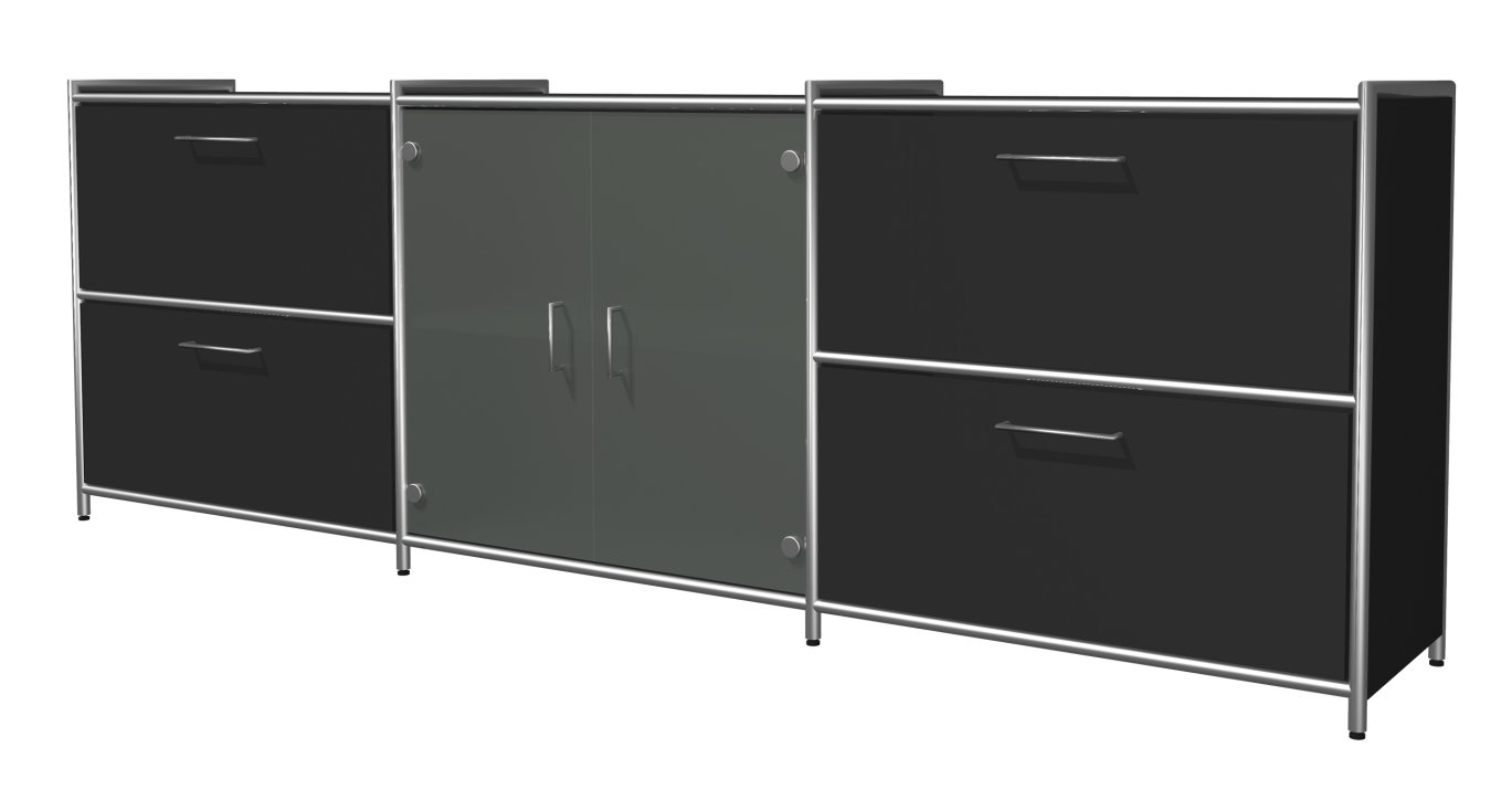 weißes Bürosideboard-Stahlrahmen