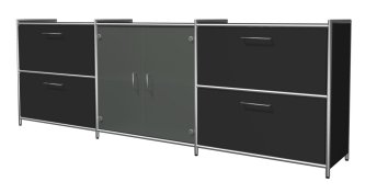 schwarzes Bürosideboard-Stahlrahmen