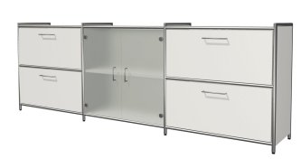 weißes Bürosideboard-Stahlrahmen