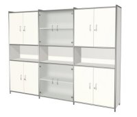 weiße Büroschrankwand 236 x 185 cm