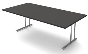 Schreibtisch mit großer Tischplatte 200 x 100 cm anthrazitfarben