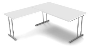 günstiger Büro-Winkeltisch mit großflächiger Tischplatte 160 x 180 cm
