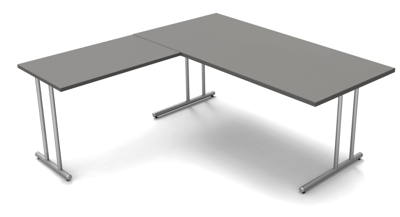 robuster preiswerter Winkelschreibtisch 180 x 180 cm als PC-Arbeitsplatz