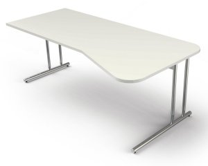 EDV-Schreibtisch mit Kabellwanne und höhenverstellbarem Stahlrohrgestell