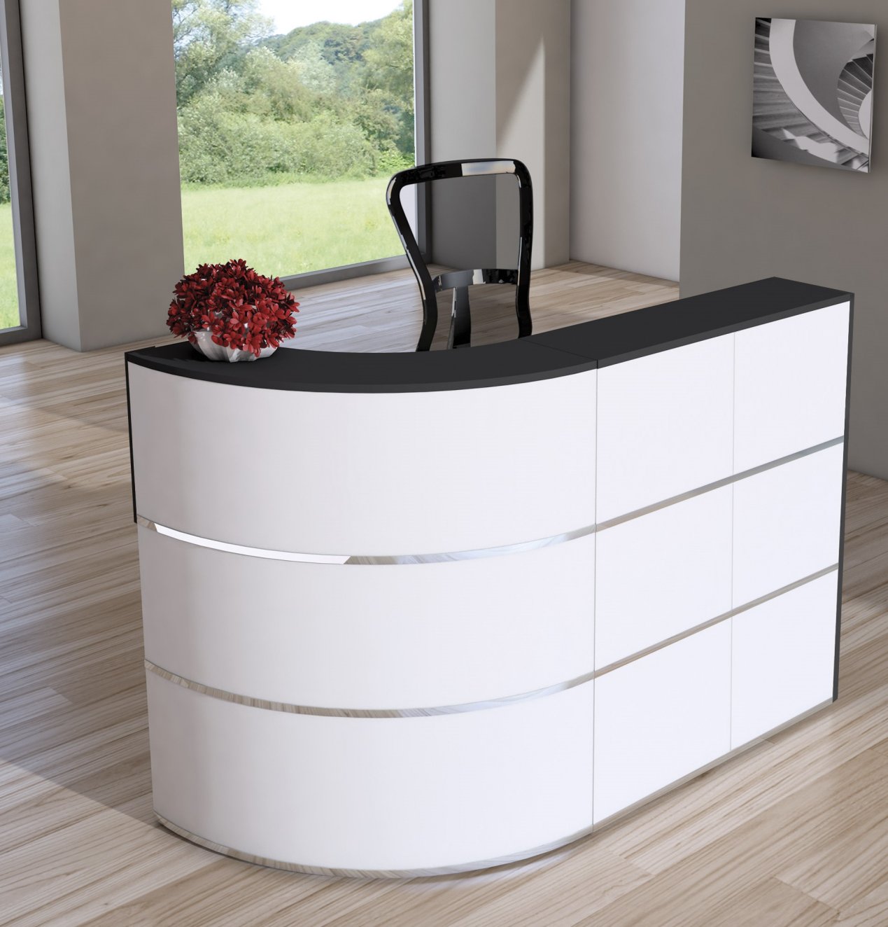 Büro-Empfangstheke 80 x 180 cm robust preiswert