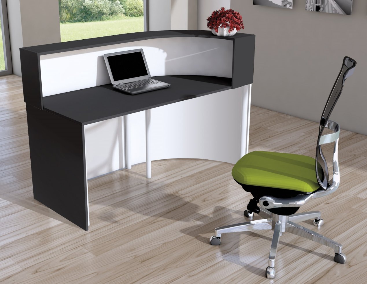 preiswerte Büro-Empfangstheke Arbeitsplatte mit Sichtschutz