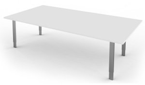 robuster 6-Personen-Besprechungstisch Vierbein-Stahlgestell höhenverstellbar