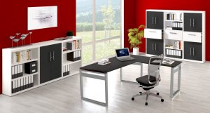 hochwertige und preiswerte Büromöbel schwarz-weiß